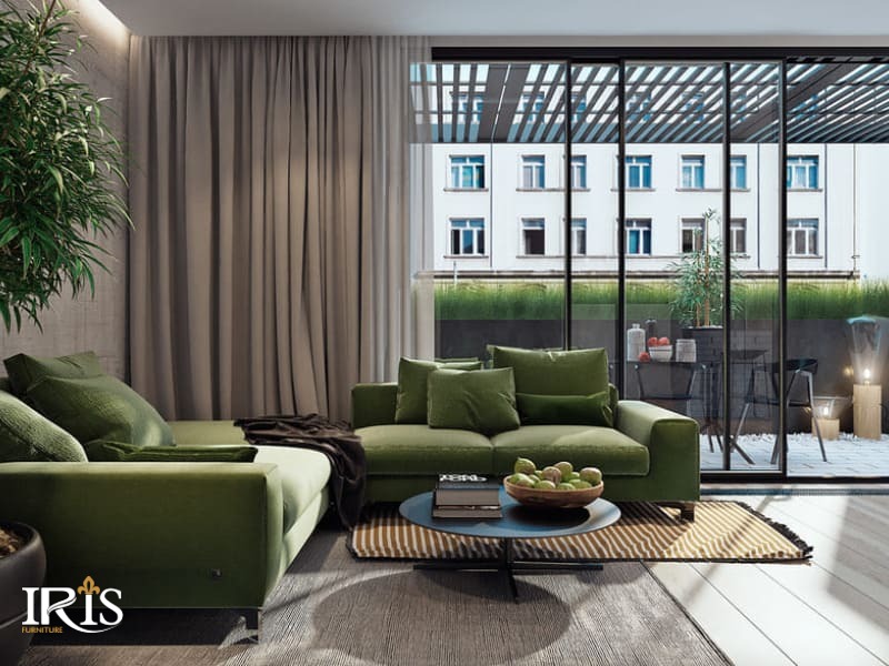 Sofa xanh rêu hợp gia chủ mệnh Mộc, Hỏa, Thủy