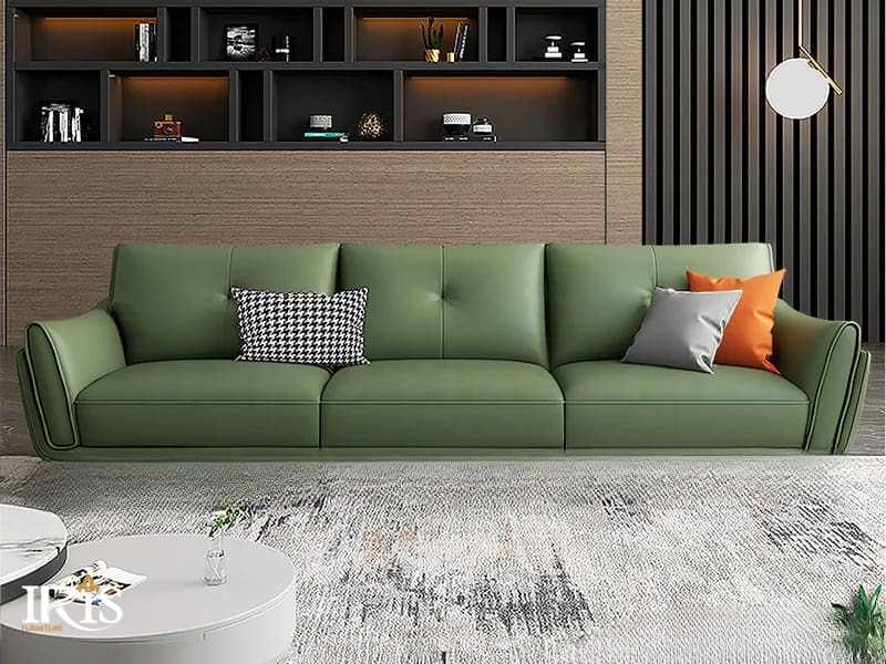 Sofa xanh rêu mang đến sự cân bằng giữa tính thẩm mỹ và công năng sử dụng