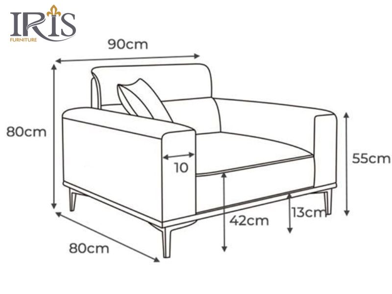 Kích thước của ghế sofa đơn nhỏ