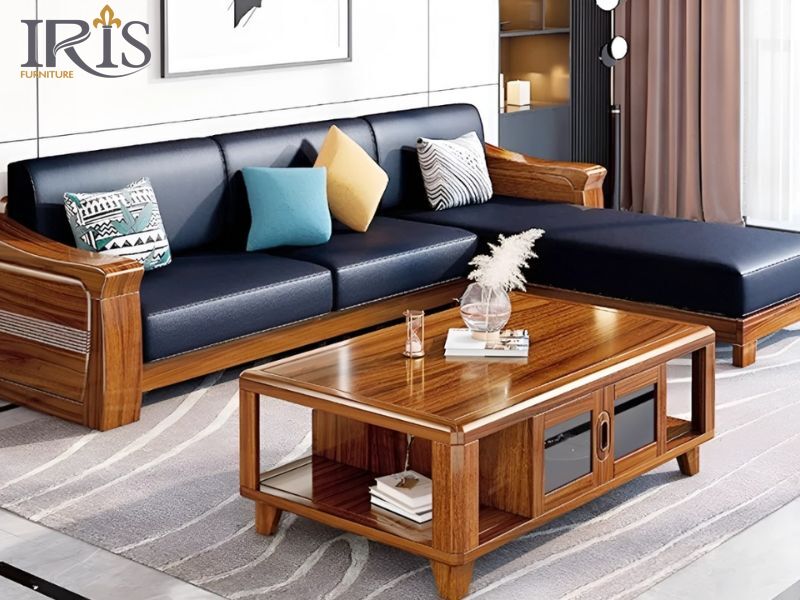 Sofa 4 chỗ bằng gỗ tự nhiên