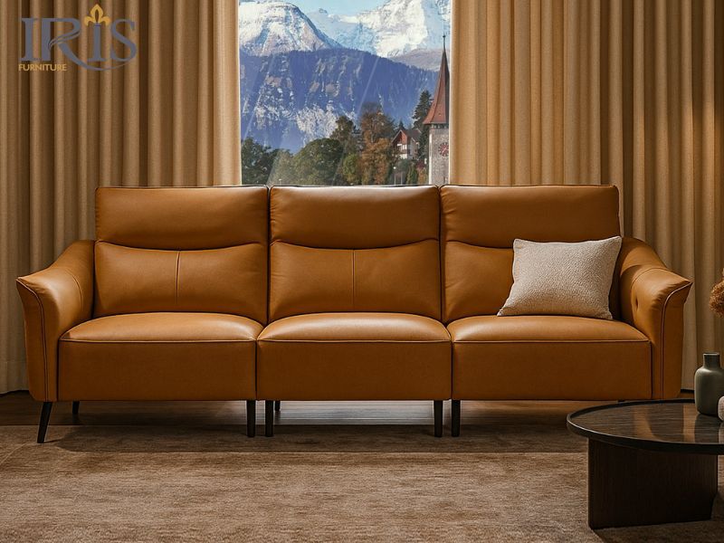 Sofa bọc da 3 chỗ hiện đại