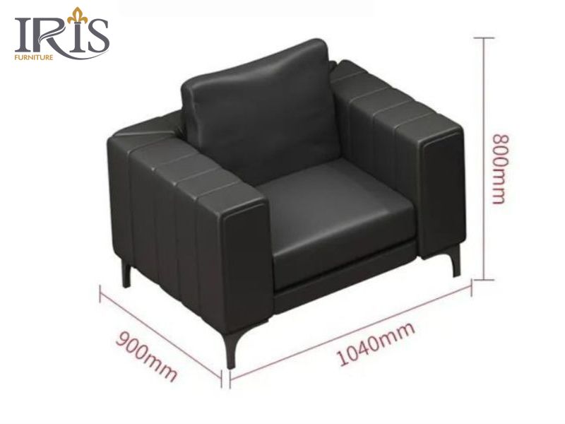 Sofa đơn dài có kích thước từ 100cm - 130cm