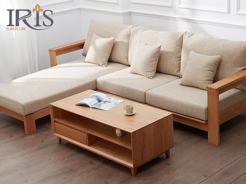 Sofa khung gỗ chữ L hiện đại