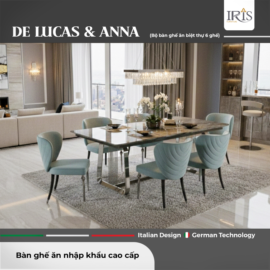Bộ bàn ăn De Lucas & Ghế Anna