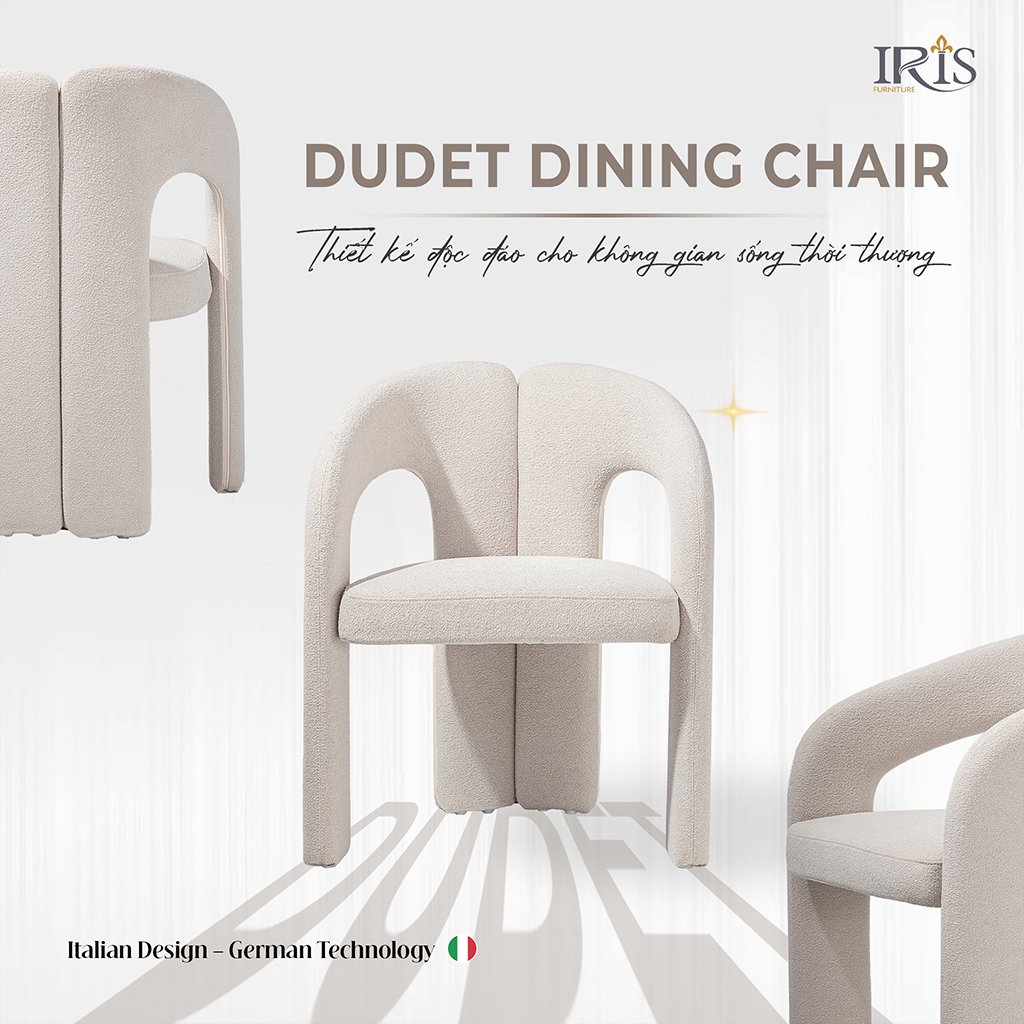 Ghế ăn da Dudet tinh thần thiết kế Ý tôn vinh không gian sống