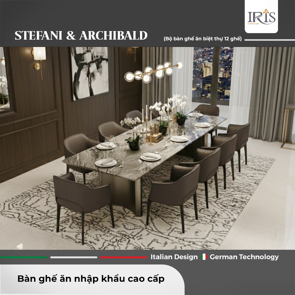 Bộ bàn ăn Stefani & Ghế Archibald