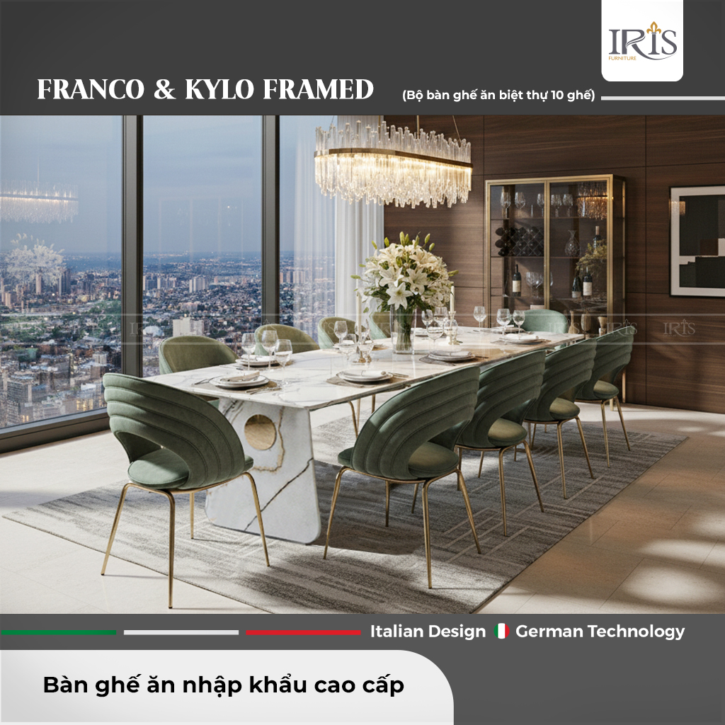 Bộ bàn ăn Franco & ghế Kylo Framed