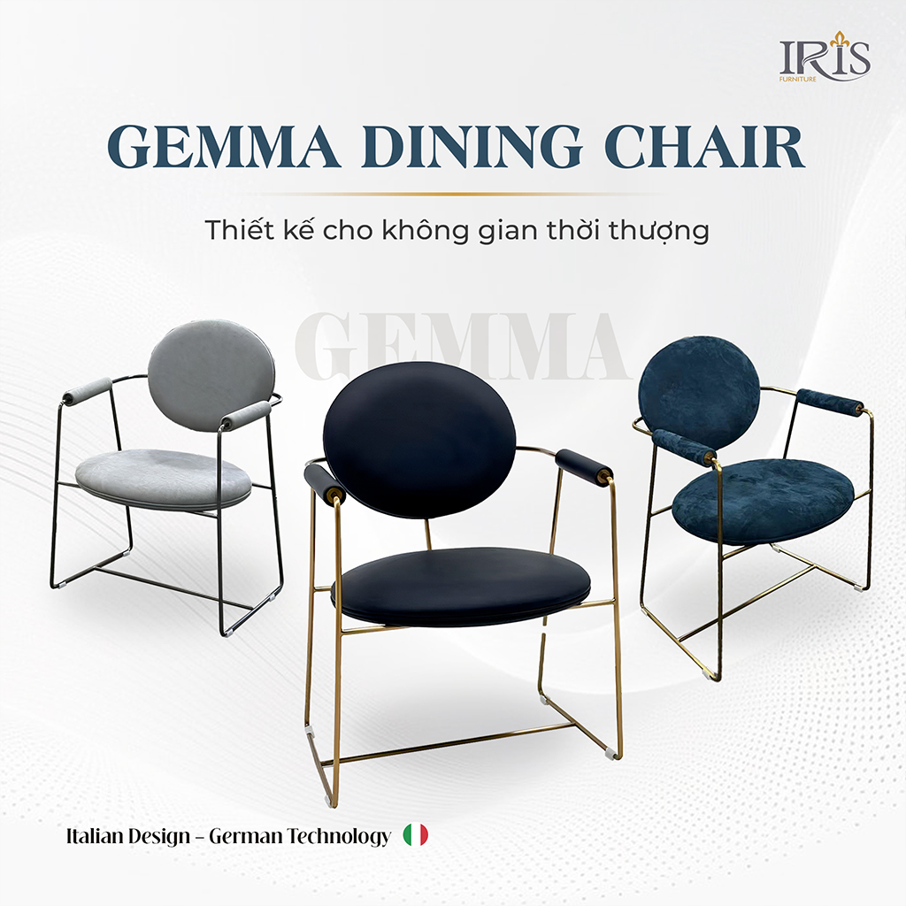 Ghế ăn da cao cấp, dáng ghế phá cách, nghệ thuật.
