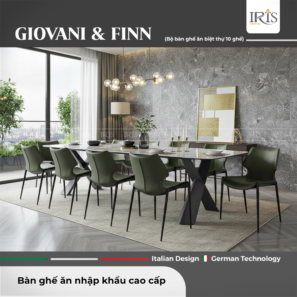 Bàn ăn mặt đá Giovani & Ghế Finn