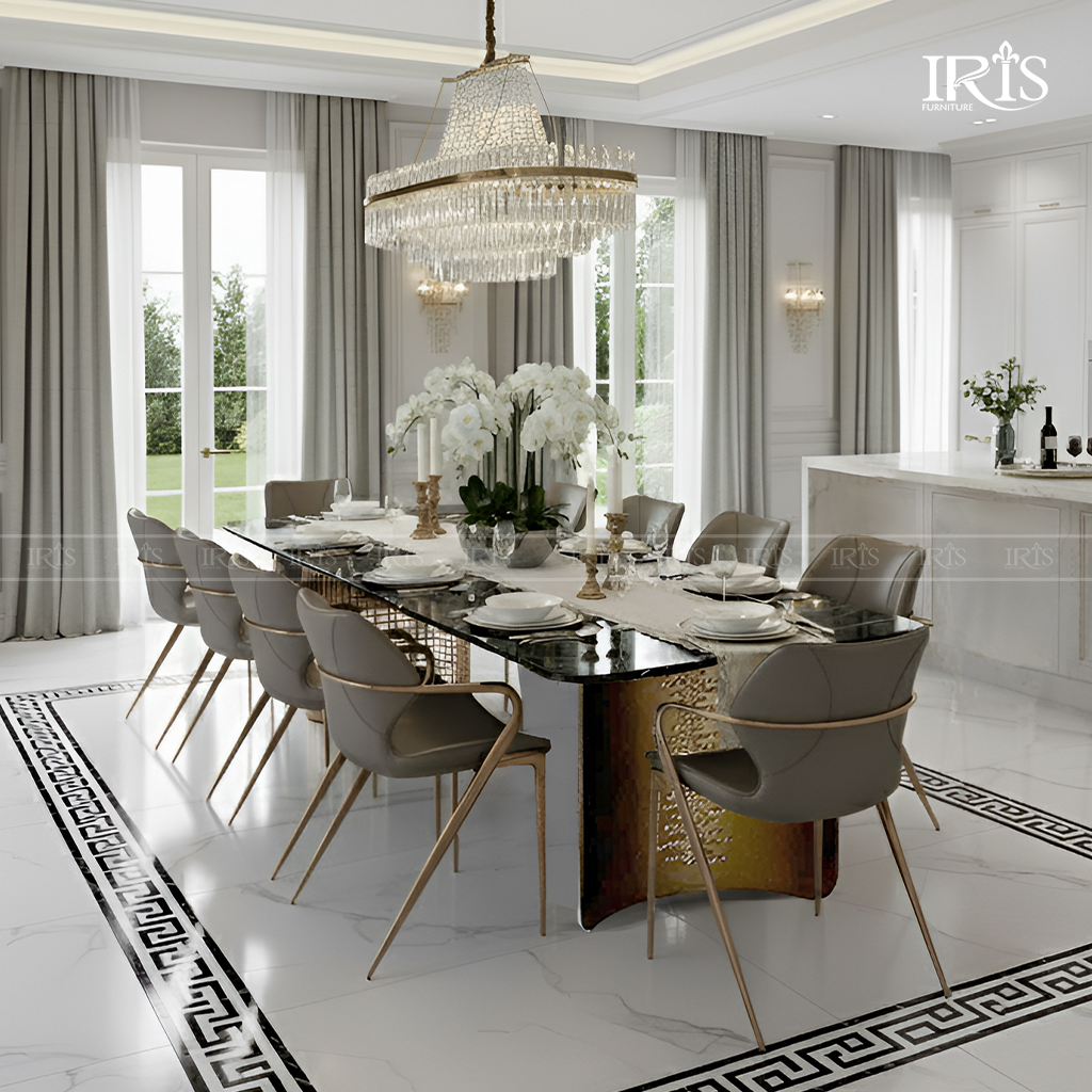 Mặt bàn đá tự nhiên nhập khẩu ánh kim hiếm có tại IRIS