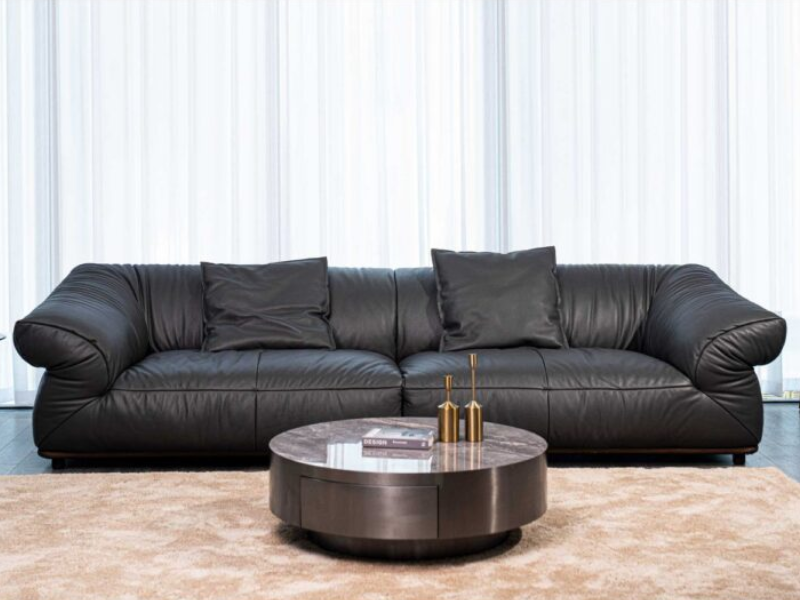 Sofa Fabio với da NAPA Ý, khung gỗ tự nhiên, đệm đàn hồi