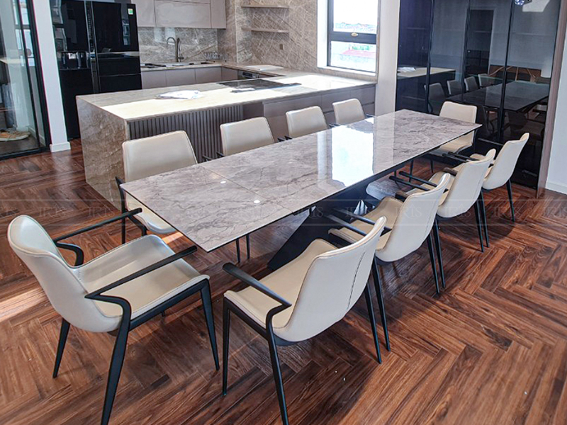 Bộ bàn ăn mặt đá cao cấp phù hợp phong cách Modern, Minimalism đến Luxury