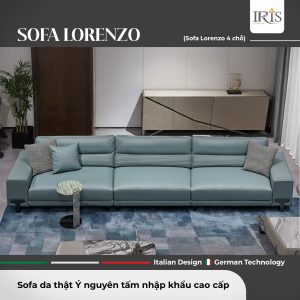 Sofa Lorenzo Casa 4 chỗ cao cấp da bò Ý