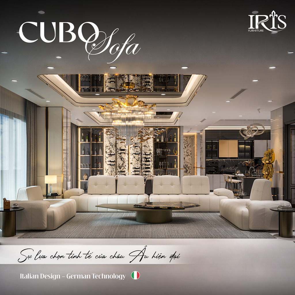 Sofa Cubo thiết kế hài hòa cho phòng khách căn hộ cao cấp
