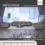 Sofa Estelle 4 chỗ da bò thật cao cấp từ Châu Âu