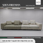 Sofa Freeman màu mint da bò nhập khẩu