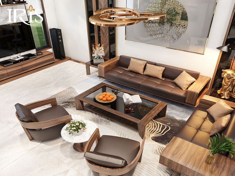 Gỗ óc chó bền, chống cong vênh, vân đẹp và thường dùng cho sofa cao cấp